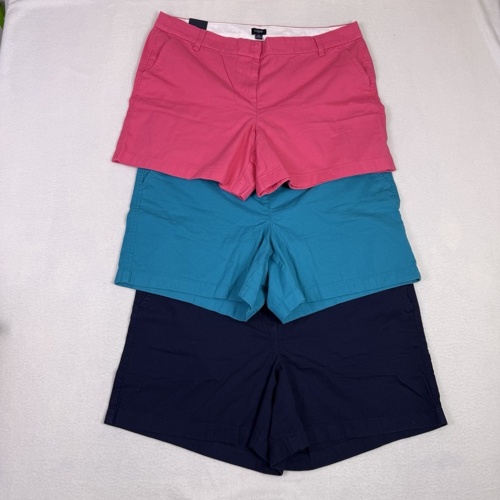 Three-Pack Women’s Chino Shorts - Pink, Teal & Navy